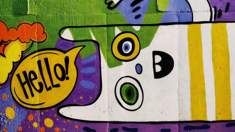 stinkwater-film-festival-12 graffiti wall with 'hello!'